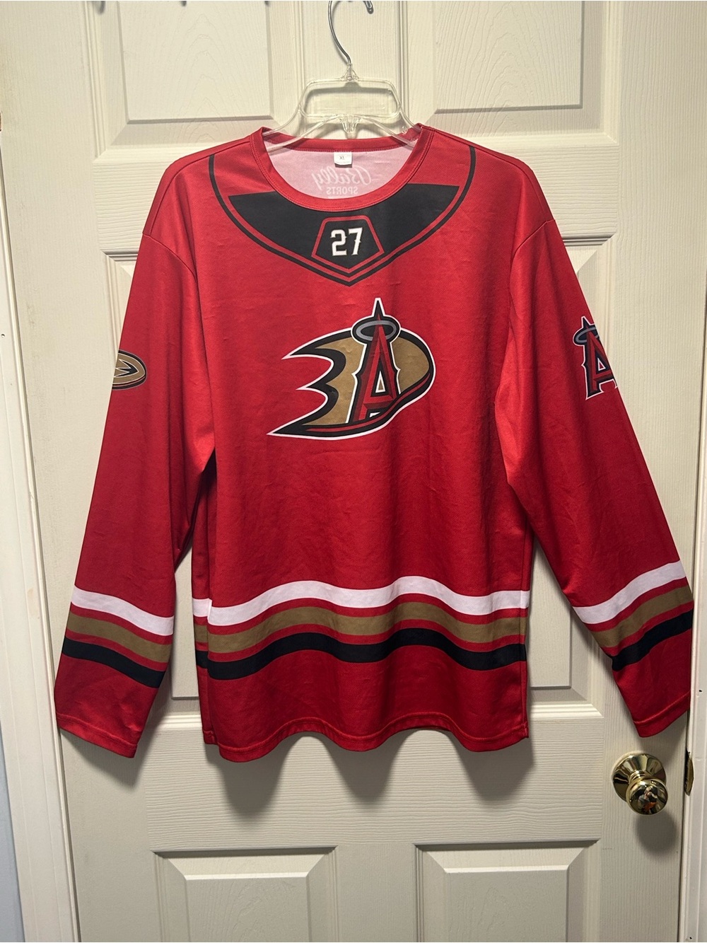 Mike Trout Hockey Jersey 9/8/23 SGA Stadium Exclusive LA Angels & Anaheim Ducks